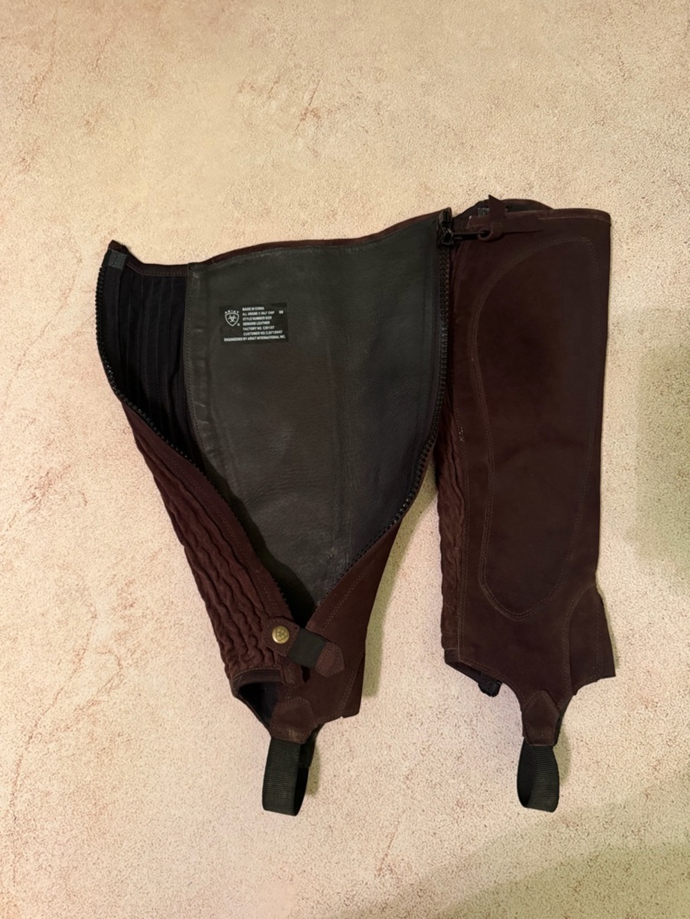 Ariat Brown Leather Half Chaps - Picture 2 of 3